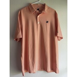American Strutter Outfitters Volunteers Orange White Striped Golf Polo Men Sz L